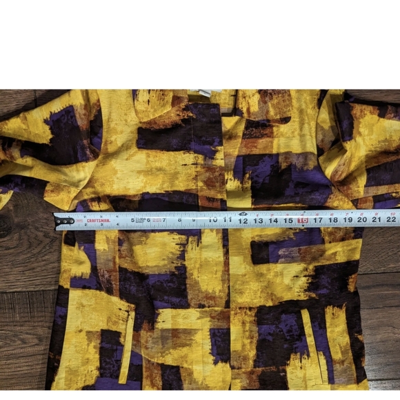 Coldwater Creek Shacket Womens Size 12 Purple & Gold Textured 3/4 Sleeves Button - Picture 8 of 16